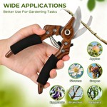 Topika - Garden Pruning Shears, Heavy Duty Stainless Steel Hand Clippers