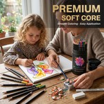 Topika 123Pcs Professional Colouring Pencils, 120 Colours Soft Core Art Set