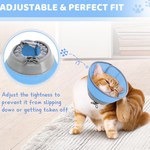 TopikaPet - Blue/Pink Soft Cat Cone Collar Adjustable, Lightweight