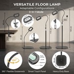 Topika 3-in-1 10X LED Floor Magnifying Lamp With Touch Control
