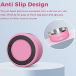 TopikaPet - Stainless Steel Dog Bowls with Non-Slip Silicone Base, 3 Colour