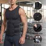 Topika - Shape Vests For Men Sweat Vest, Mens Waist Trainer Zip Slim Vest