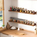 Topika - Wall Shelves Floating Shelf Set, 6pcs Mounted Wood Storage Racks