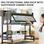 Topika Kitchen Over Sink Dish Drying Rack with Lid Multi-Functional Storage