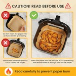 Topika 200 Pcs Air Fryer Liners Square Non-Stick Airfryer Liner Disposable