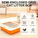 Topika Cat Litter Box with Scoop, Top Open, Easy Clean| Orange