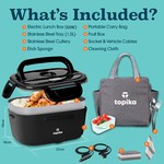 Topika - 60W Electric Lunch Box Food Warmer 1.5L, 20-minute quick heating