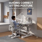 Topika Height Adjustable Kids Study Desk and Chair Set with LED Light