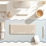 Topika - Blue Mousepad, 80X40Cm Desk Mat, Waterproof Fabric, Non-Slip Base