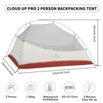 Naturehike 2 Man Tent Waterproof, Two Person Tent For Camping, Cloud Up Pro