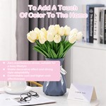 Topika Artificial Flowers 30pcs Real Touch Tulip Bouquet Home Decor