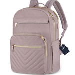 Topika - Ladies 15.6" Laptop Backpack , USB Port, Waterproof, Pink Oxford