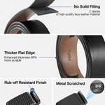 Topika Men Belts No-Holes Carbon Fibre Leather Ratchet Belt Brown Interior
