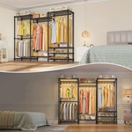 Topika Heavy-Duty Wardrobe Organiser, 4 Rods, 8 Shelves, 175 x 40 x 194 cm