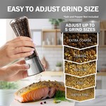 Topika Salt And Pepper Grinder Set, Seasoning Bottle Glass for Cooking 2pcs