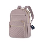 Topika - Ladies 15.6" Laptop Backpack , USB Port, Waterproof, Pink Oxford