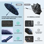 Topika Windproof Travel Umbrella Automatic Folding Windproof & UV-Resistant