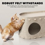 Topika Foldable cat cub cat house 2 tier felt cat beds&Round Hole Design