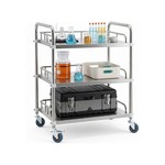 Topika - Storage Trolley On Wheels, 3-Tier Stainless Steel Utility Cart