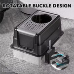 Topika Litter Box Stainless Steel Dual Entry Enclosed Cat Litter Box