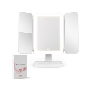 Topika Lighted Makeup Mirror 5X Magnification Trifold Rechargeable