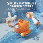 Topika Carrot Submarine Bath Spray Toy with Silicone Scrubber for Toddlers