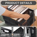 Topika Collapsible Crate 3 Piece Plastic Storage Bins for Garage & Home