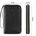 Topika Travel Passport Holder with Zipper, RFID Passport Wallet for unisex