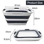 Topika Collapsible Laundry Basket & Washing Tub, 45L Foldable Basin blue