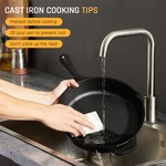 Topika Cast Iron Grill Pan Set 3 Piece with Silicone Handle Covers & Grip