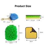 Topika - Car Wash Mop Kit, Long Handle, Brush, Microfiber Cloths & Squeegee