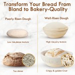 Topika - Bread Proofing Basket Set, Baking Supplies Kit for Sourdough Bread