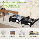 TopikaHome Underbed Storage with Wheels, Clear Lid & Labels, 2Pack