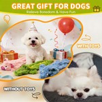 Topika No-Stuffing Plush Squeaky Dog Toy Set, Crinkle Paper Tails 3-Pack