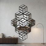 Topika - 9-Piece Glass Mirror Wall Decor, Hexagon DIY Mirror Tiles for Home