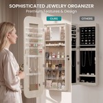 Topika - Jewellery Cabinet With Mirror LED Wall Mounted Lockable