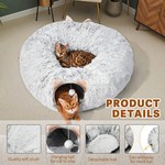 Topika Large Cat Donut Tunnel Warm And Cosy Design Plush Cave Detachable