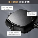 Topika Nonstick Cast Iron Grill Pan 28cm Square Cast Iron Steak Grill Pan
