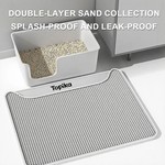Topika Cat Litter Trapping Mat, Double-Layer Honeycomb Top Anti-Slip Bottom