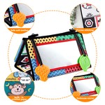 Baby Mirror Infant Toys with Crinkle Cloth Book and Teether 3 IN 1 Set