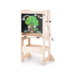 Topika Toddler Step Stool Tower 4-in-1 Foldable Wooden Learning Helper