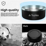 Topika Stainless Steel Dog Bowls No-Slip, Double-Walled Design