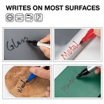 ZEYAR - 12 x Permanent Marker Set, Ultra-Resistant Fine Tip, 4 Colours