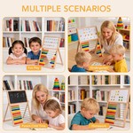 Topika 10-Row Wooden Abacus & Magnetic Board Kids Educational Toy Set