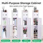 Topika Slim Bathroom Storage Cabinet with Paper Holder for Small Spaces