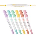 ZEYAR - Dual Tip Highlighters Set, 6 Vibrant Macaron Colours Shades