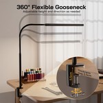 Topika - LED Desk Lamp With Clamp, USB Powered, 360 Gooseneck, 3 Colour