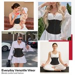 TOPIKA Breathable Waist Trainer Waist Cincher Body Shaper with 3-Row Hooks