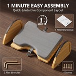 Topika- Adjustable Office Footrest, Ergonomic Bamboo Foot Rest With Cushion