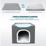 TopikaPet - Foldable Cat Bed with Scratch Pad & Toy, Cozy Indoor Cat House